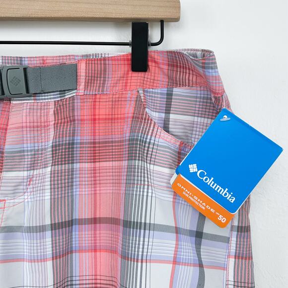 Columbia Plaid Omni-Shade Sun Protection Shorts NWT - Picture 2 of 6
